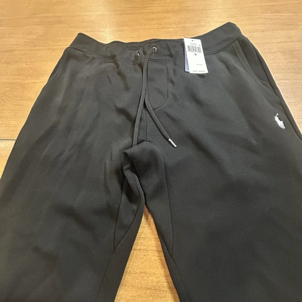 Polo Ralph Lauren Pants Mens M Black Knit Jogger Sweatpants NWT Logo Pockets